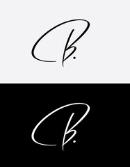 Custom calligraphic initial "B.", perfect for using as a personal word mark, monogram, logo etc. © SergeyShapiro