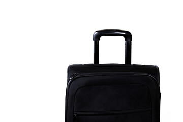 Suitcase. Black suitcase isolated on white background. Minimal travel concept