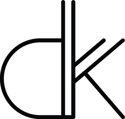 Alphabet letter icon logo DK