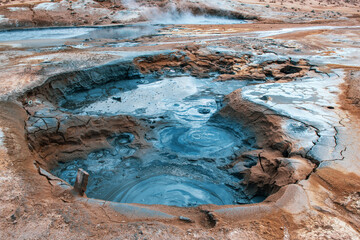 Geothermal area Hverir, Iceland.