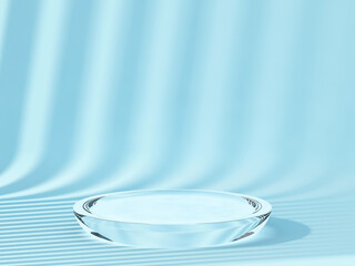 Cylinder podiums for showing product with blue background.3d rendering