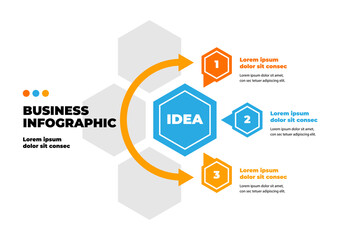 Infographic elements for business concept. Dynamic geometric shapes compositions, Flat and clean style, Applicable for any business, marketing, graphic works, presentation. Vector illustration.