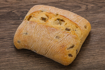 Italian ciabatta bread with olive