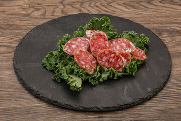 Iberian pork Fuet sausage slices