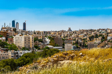 Fototapeta na wymiar It's Panorama of the city of Amman, Jordan