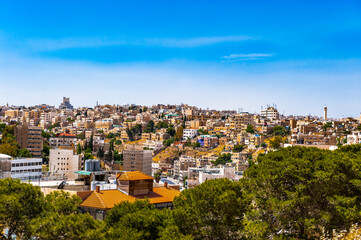 Naklejka premium It's Panorama of the city of Amman, Jordan