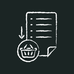 shopping list, add products to shopping cart, chalk icon