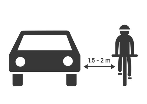 Abstandsregel - Fahrradfahrer mit Auto überholen