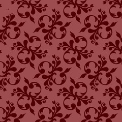 Burgundy  seamless floral pattern background, art abstract surface watercolor painting textured design on burgundy paper background, banner, backdrop, template, poster, wallpaper