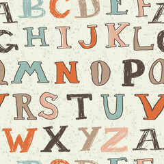 seamless retro alphabet