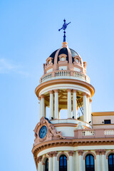 It's Building on Gran Via (Great Way), Madrid, Spain. Gran via is known as the the street that...