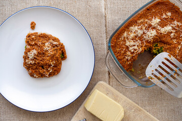 cauliflower cake with seitan