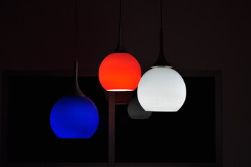 red light bulb.Round shape lamp with many colors