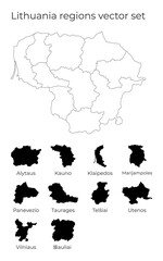 Lithuania map with shapes of regions. Blank vector map of the Country with regions. Borders of the country for your infographic. Vector illustration.