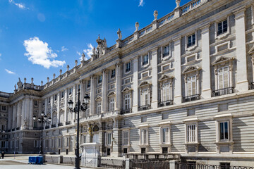 Fototapeta na wymiar It's Part of the Palacio Real, Madrid, Spain. Royal Palace is the official residence of the Spanish Royal Family