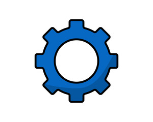 Gear vector icon in flat style. Cog wheel illustration on white background. Gearwheel cogwheel business concept.