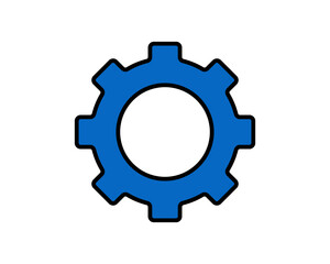 Gear vector icon in flat style. Cog wheel illustration on white background. Gearwheel cogwheel business concept.