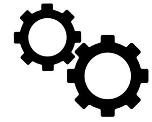 Gear vector icon in flat style. Cog wheel illustration on white background. Gearwheel cogwheel business concept.