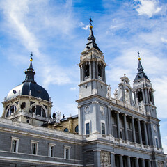 Fototapeta na wymiar It's Santa Maria la Real de La Almudena. It's Catholic cathedral in Madrid, Spain