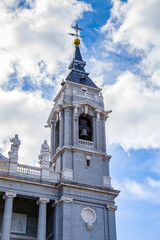Fototapeta na wymiar It's Santa Maria la Real de La Almudena. It's Catholic cathedral in Madrid, Spain