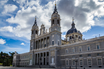 Fototapeta premium It's Santa Maria la Real de La Almudena. It's Catholic cathedral in Madrid, Spain