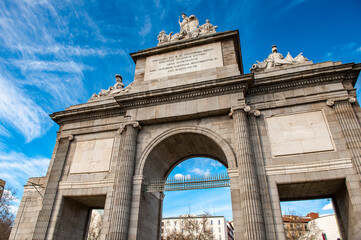Fototapeta na wymiar It's Gate of Toledo (Puerta de Toledo), Madrid, Spain. It is Spanish Property of Cultural Interest since 1996