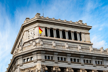 It's Cervantes institute on the Calle de Alcala (Alcala street), Madrid, Spain. Alcala street is the longest street in Madrid, 10.5 km