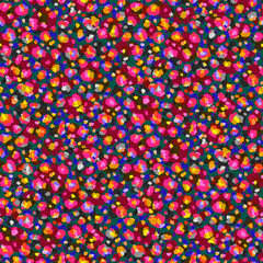 Stylish seamless pattern with oval pieces, colorful spotted texture