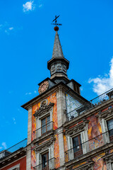 It's Architecture on the Plaza Mayor, Madrid, Spain. It's the Spanish Property of Cultural Interest