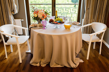 Beautiful flower decoration of the wedding venue and ceremony, details
