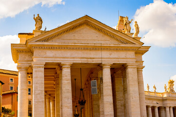 It's St. Peter's Square (Vatican, Rome, Italy), Renaissance architecture. One of the popualr touristic destinations in Rome