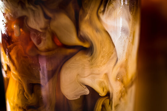 Iced coffee close up.