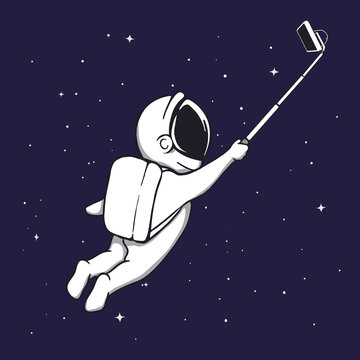 Astronaut makes selfie in space