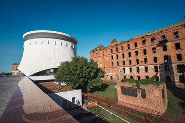 Streets of Volgograd, a hero city in the Patriotic war, restored after the war