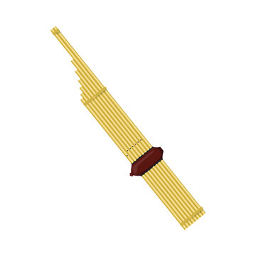 Bamboo mouth organ flat style isolated on white. music instrument object concept vector for your design work, presentation, website or others.