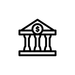 bank icon line art design