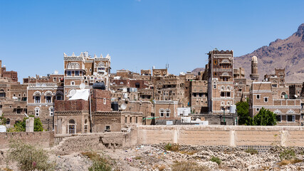 Fototapeta na wymiar It's Architecture of Sana'a, the capital of Yemen.