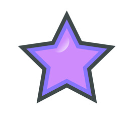 かわいい質感のあるスター　星(紫)