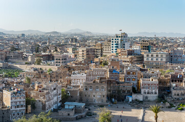 It's Architecture of the Old Town of Sana'a, Yemen. UNESCO World heritage