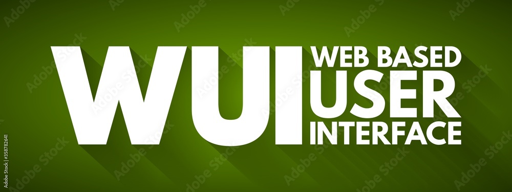 Poster wui - web based user interface acronym, technology concept background