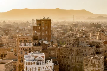 Foto op Plexiglas Architecture of the Old Town of Sana'a, Yemen. UNESCO World heritage © Anton Ivanov Photo