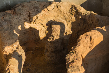 Kiln for ceramics. A find discovered during the excavations. An antique, ancient factory....