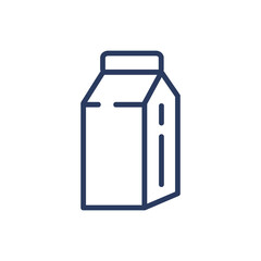 Milk thin line icon. Carton box, package, disposal pack isolated outline sign. Diary product, farming, organic food concept. Vector illustration symbol element for web design and apps