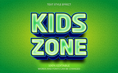 Editable Text Effect, Kids Zone Text Style