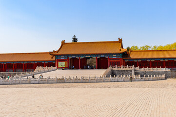 Fototapeta na wymiar It's Forbidden City, Palace Museum. Imperial Palaces of the Ming and Qing Dynasties in Beijing and Shenyang. UNESCO World Heritage