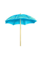 Obraz premium Blue Umbrella, isolated on white background, Hand drawn illustration.