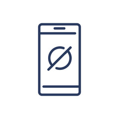 Mobile phone stop working thin line icon. Smartphone, loading problem, error sign, warning isolated outline sign. Phone repair, service concept. Vector illustration symbol element for web design