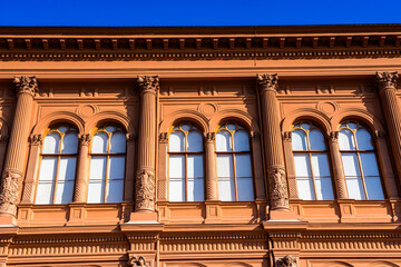 Obraz premium It's Architecture in the Old Town of Riga. Riga's historical centre is a UNESCO World Heritage Site