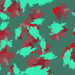 UFO camouflage of various shades of red, brown and green colors