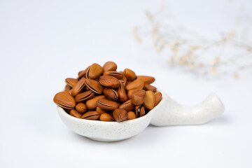 Pine Nuts isolated on white background 